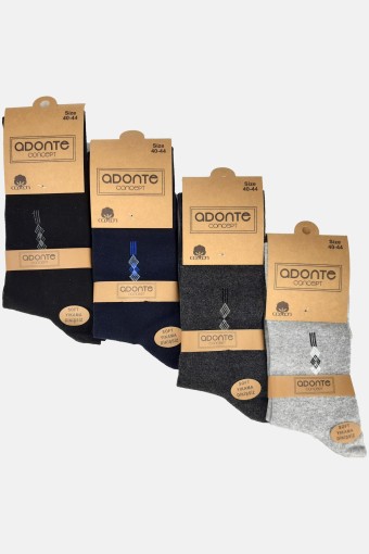 ADONTE - Adonte Erkek Pamuklu Dikişsiz Soket Çorap (Asorti-10)