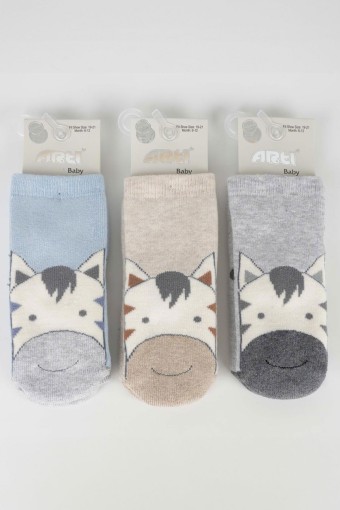 (12'li Paket) Artı Erkek Bebek Armondo Havlu Soket Çorap (Asorti) - Thumbnail