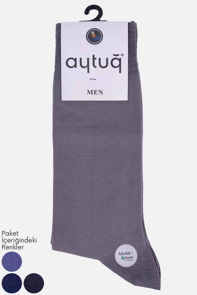 AYTUĞ - Aytuğ Erkek Desenli Soket Çorap Modal Tencel (Asorti)