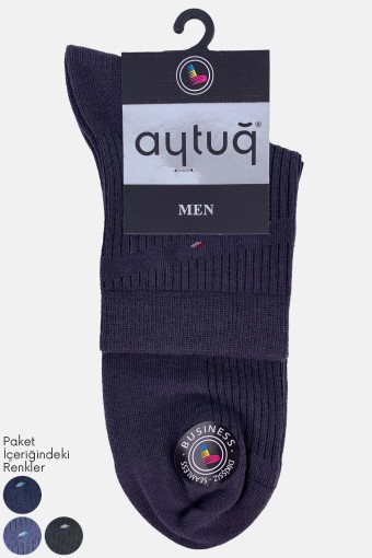 AYTUĞ - Aytuğ Erkek Düz Renk Yarım Konç Çorap Penye (Asorti)