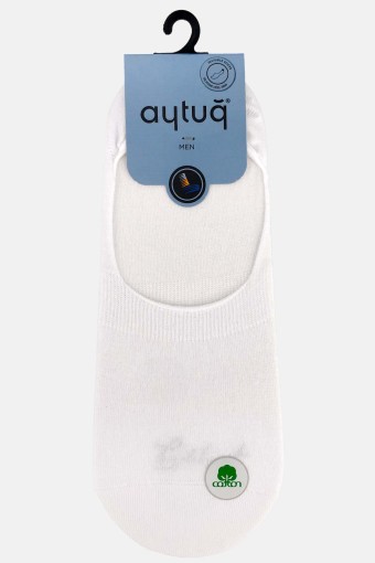 Aytuğ Erkek Pamuklu Dikişsiz Babet Çorap (Beyaz) - Thumbnail