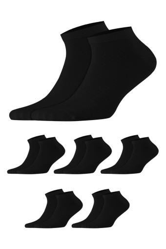 Aytuğ Erkek Patik Çorap Modal Desenli Düz Renk (Siyah) - Thumbnail