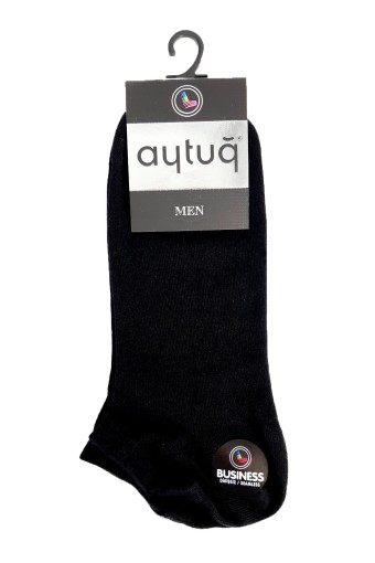 Aytuğ Erkek Patik Çorap Penye Düz (Siyah) - Thumbnail