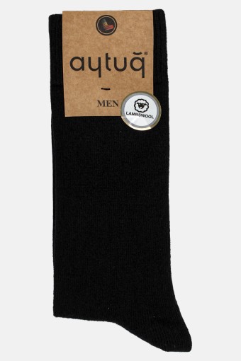 AYTUĞ - (12'li Paket) Aytuğ Erkek Soket Çorap Lambswool (Siyah)