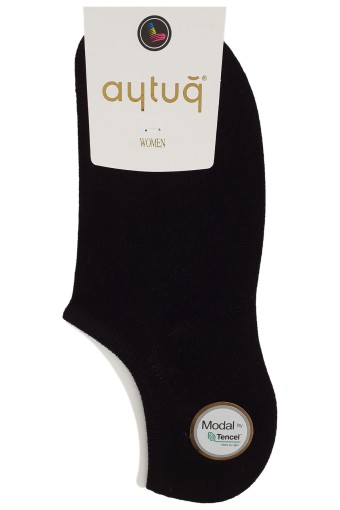 Aytuğ Kadın Sneaker Çorap Modal Desen (Siyah) - Thumbnail