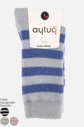 (12'li Paket) Aytuğ Kadın Soket Çorap Polyamid (Asorti) - Thumbnail