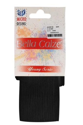 BELLA CALZE - Bella Calze Kız Çocuk Girsl Young Derby Desenli Külotlu Çorap (Siyah (500))