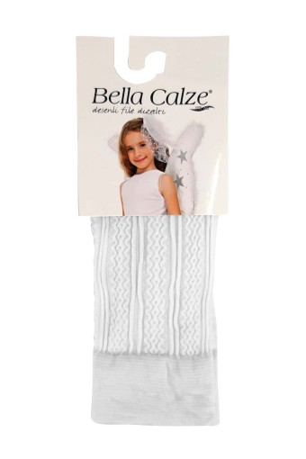 BELLA CALZE - Bella Calze Kız Çocuk Jakarlı Dizaltı Çorap (Beyaz (01))