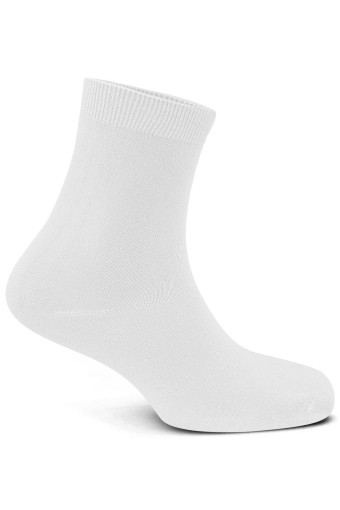 BELLA CALZE - Bella Calze Unisex Çocuk Düz Bambu Soket Çorap (Beyaz (01))