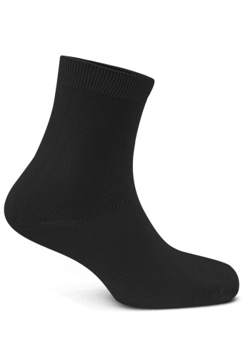 BELLA CALZE - Bella Calze Unisex Çocuk Düz Bambu Soket Çorap (Siyah (500))