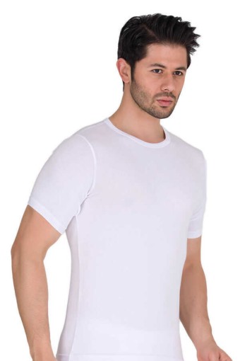 BERRAK - Berrak Erkek Atlet Kısa Kol Sıfır Yaka Modal Resimli (Beyaz)
