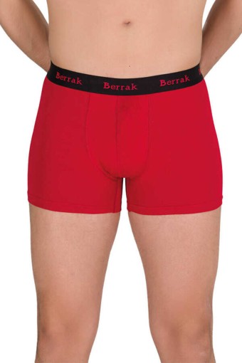 BERRAK - Berrak Erkek Boxer Modal Düz Likralı (Kırmızı)