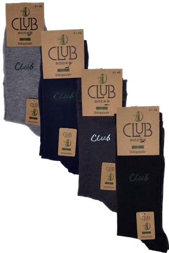 Club Erkek Bambu Dikişsiz Soket Çorap Desenli (V1) - Thumbnail
