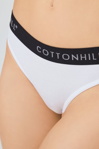 CottonHill Bayan String Külot (Beyaz/Siyah/Gri) - Thumbnail