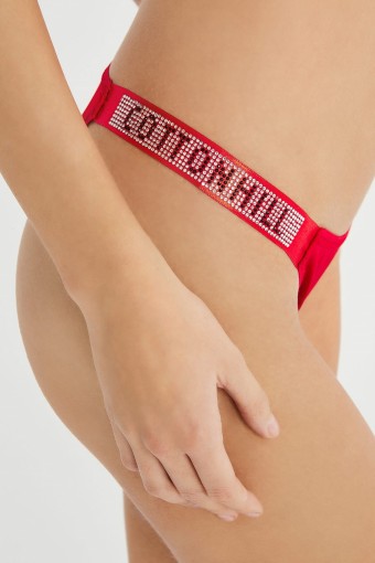 Cottonhill Kadın Yılbaşı String Külot (Kırmızı) - Thumbnail