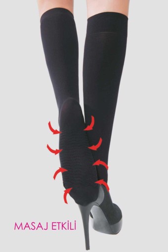 Daymod Kadın İnce Dizaltı Çorap Masaj 80 (Siyah (500)) - Thumbnail