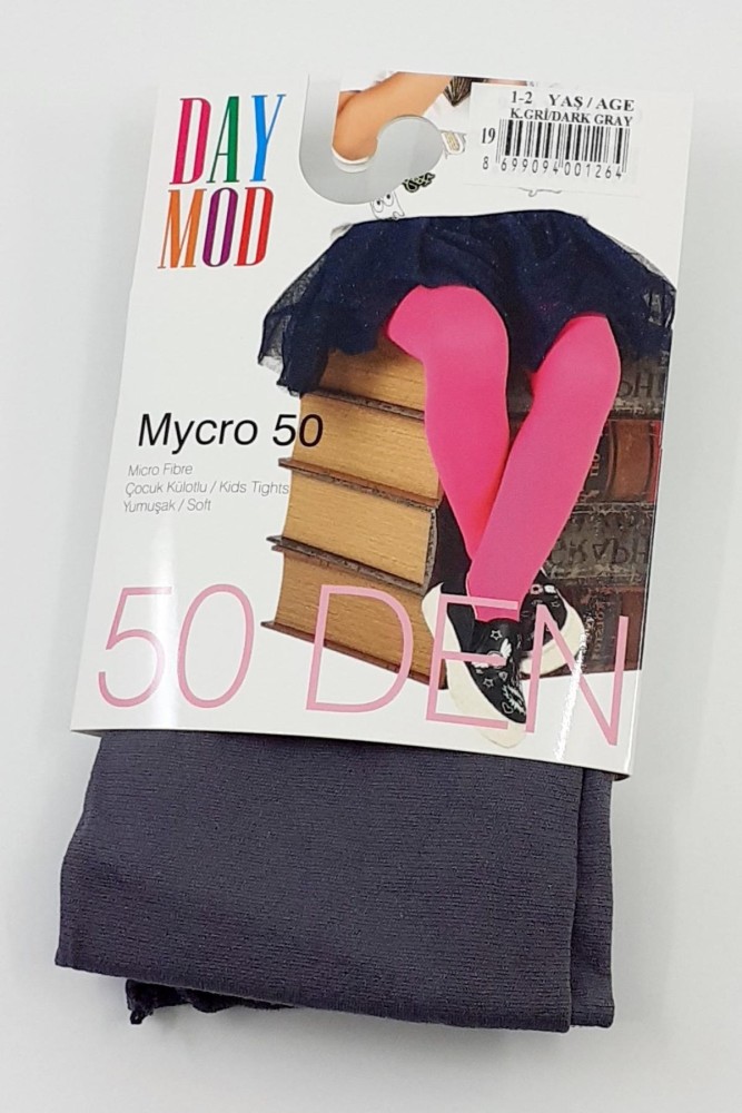 DAYMOD - Daymod Kız Çocuk İnce Külotlu Çorap Düz Mikro 50 (Koyu Gri (19))