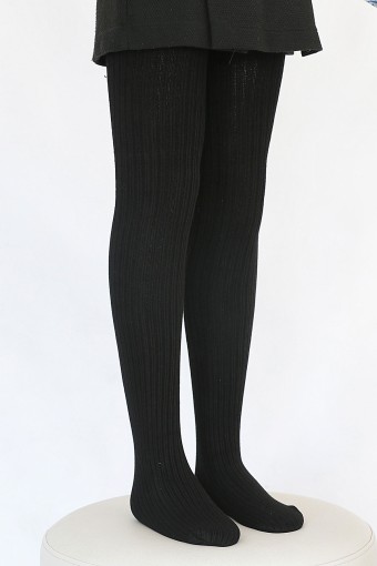 Daymod Kız Rib Soft Çocuk Külotlu Çorap (Siyah (500)) - Thumbnail