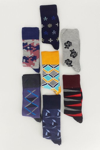 DESIGN - Design Erkek Soket Çorap 7 Gün (Asorti)