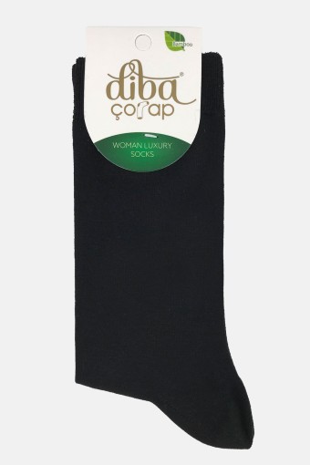 Diba Kadın Bambu Likralı Soket Çorap (Siyah) - Thumbnail