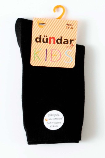 DÜNDAR - Dündar Çocuk Modal Soket Çorap (Siyah)