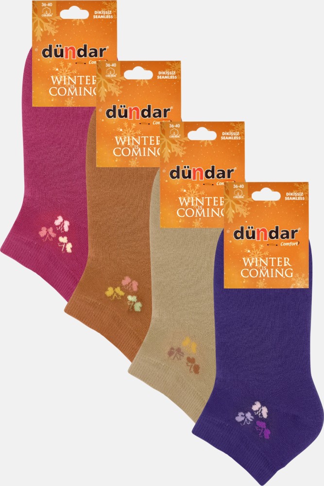 DÜNDAR - (12'li Paket) Dündar Comfort Kadın Havlu Patik Çorap (Asorti-5)