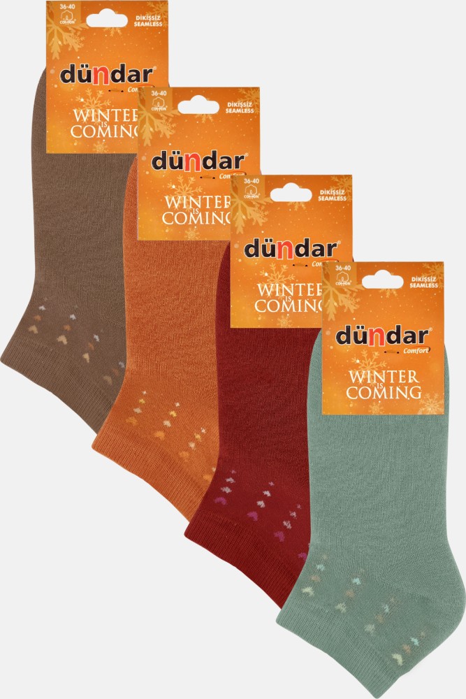 DÜNDAR - (12'li Paket) Dündar Comfort Kadın Havlu Patik Çorap (Asorti-6)