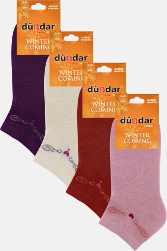 DÜNDAR - (12'li Paket) Dündar Comfort Kadın Havlu Patik Çorap (Asorti-7)