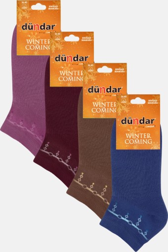 DÜNDAR - (12'li Paket) Dündar Comfort Kadın Havlu Patik Çorap (Asorti-8)