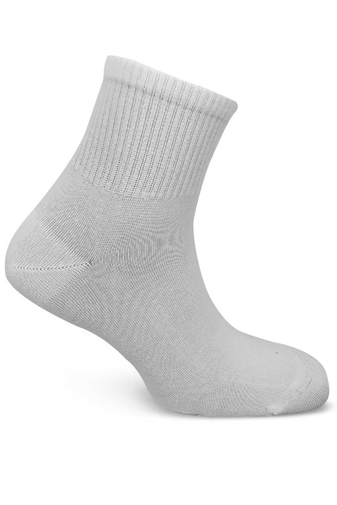 DÜNDAR - Dündar Plus Erkek Penye Yarım Konç Çorap (Beyaz)