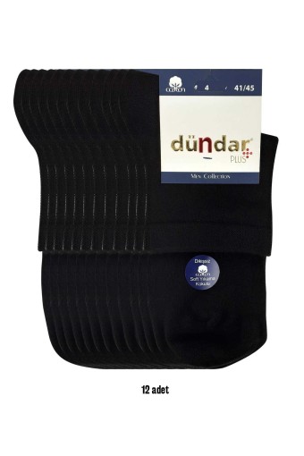 Dündar Plus Erkek Penye Yarım Konç Çorap (Siyah) - Thumbnail
