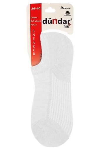Dündar Kadın Sneaker Çorap Penye Plus Görünmez Çorap (Beyaz) - Thumbnail