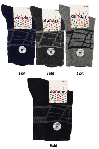 Dündar Kadın Soket Çorap Comfort (Asorti2) - Thumbnail