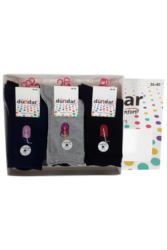 Dündar Kadın Soket Çorap Comfort (Asorti6) - Thumbnail
