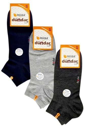 (12'li Paket) Dündar Plus Erkek Patik Çorap Modal (Asorti) - Thumbnail