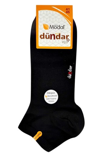 Dündar Plus Erkek Patik Çorap Modal (Siyah) - Thumbnail