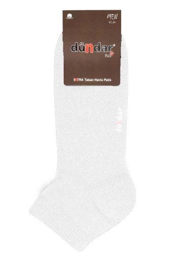 Dündar Plus Erkek Tabanaltı Havlu Patik Çorap (Beyaz) - Thumbnail