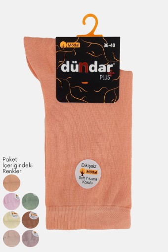 DÜNDAR - Dündar Plus Kadın Modal Soket Çorap (Pastel Asorti)