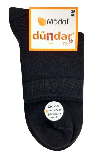 Dündar Plus Kadın Modal Yarım Konç Çorap (Siyah) - Thumbnail