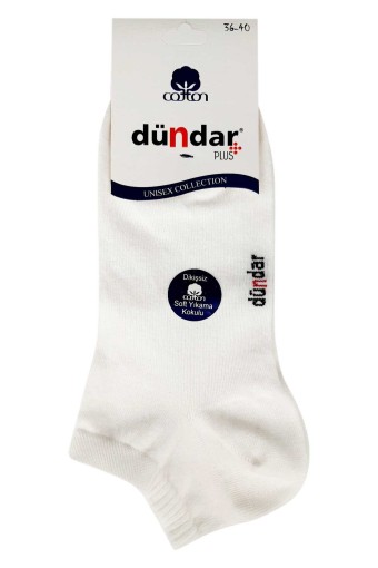 Dündar Plus Kadın Patik Çorap Penye Düz Renk (Beyaz) - Thumbnail
