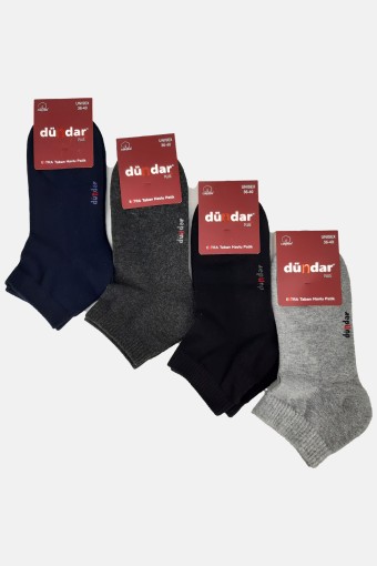 DÜNDAR - (12'li Paket) Dündar Plus Unisex Tabanaltı Havlu Patik Çorap (Melanj Asorti)