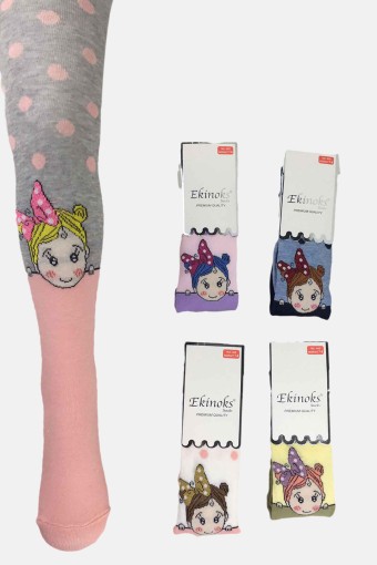 EKİNOKS - (6'lı Paket) Ekinoks Kız Çocuk Dendy Desen Külotlu Çorap (Asorti)