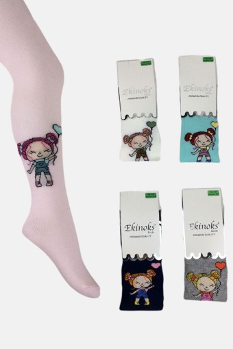 EKİNOKS - (6'lı Paket) Ekinoks Kız Çocuk Lucerne Desen Külotlu Çorap (Asorti)