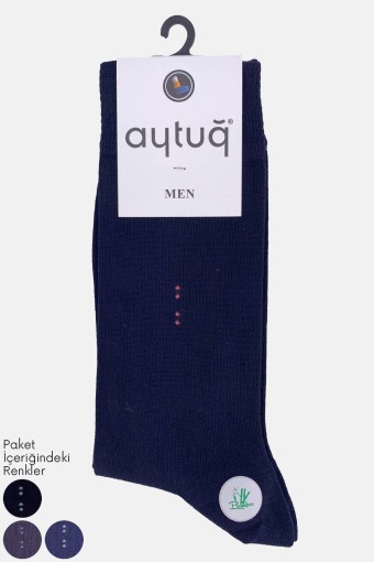 AYTUĞ - Erkek Soket Çorap Bambu Desenli (Asorti)