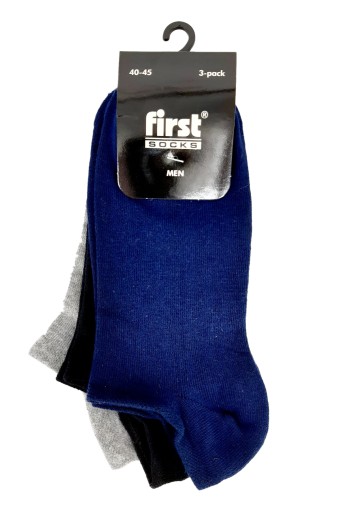 FIRST - (4'lü Paket) First Erkek Patik Çorap 3'lü (Asorti)