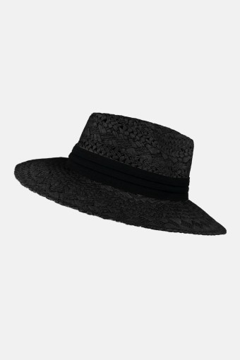 FORUM - Forum Hm Plaj Şapkası Desenli Hasır (Siyah)
