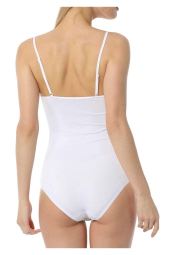 İmer Kadın Çıtçıtlı Body İp Askılı Modal (Beyaz) - Thumbnail