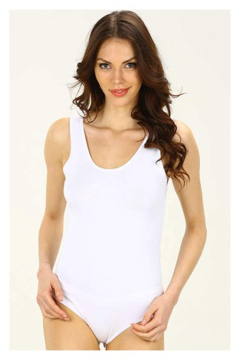 İMER - İmer Kadın Çıtçıtlı Body Kalın Askılı Modal (Beyaz)