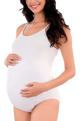 İMER - İmer Kadın Hamile Çıtçıtlı Body (Beyaz)