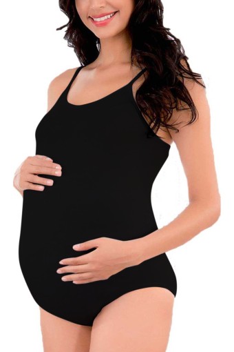 İMER - İmer Kadın Hamile Çıtçıtlı Body (Siyah)